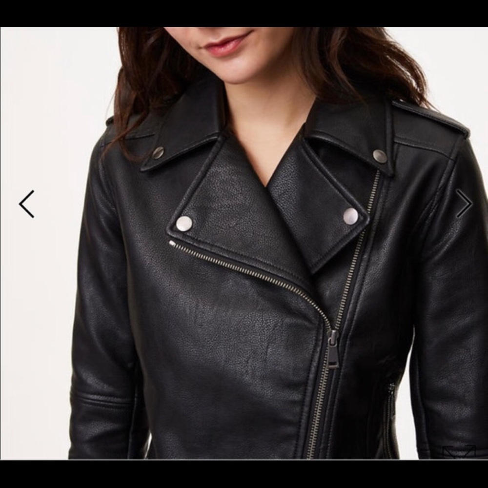 Loft Faux Leather Motorcycle Jacket Jacket 8